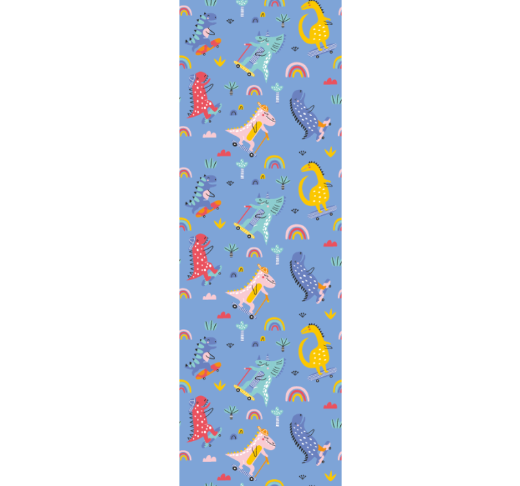Store enrouleur pour chambre enfant dinosaures skateurs - TenStickers