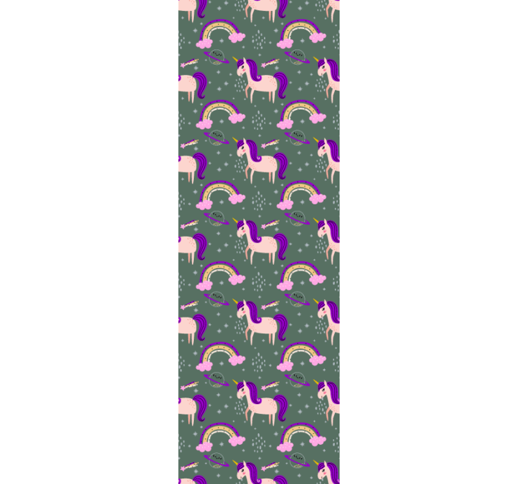 Store enrouleur pour chambre enfant licornes roses et vertes - TenStickers