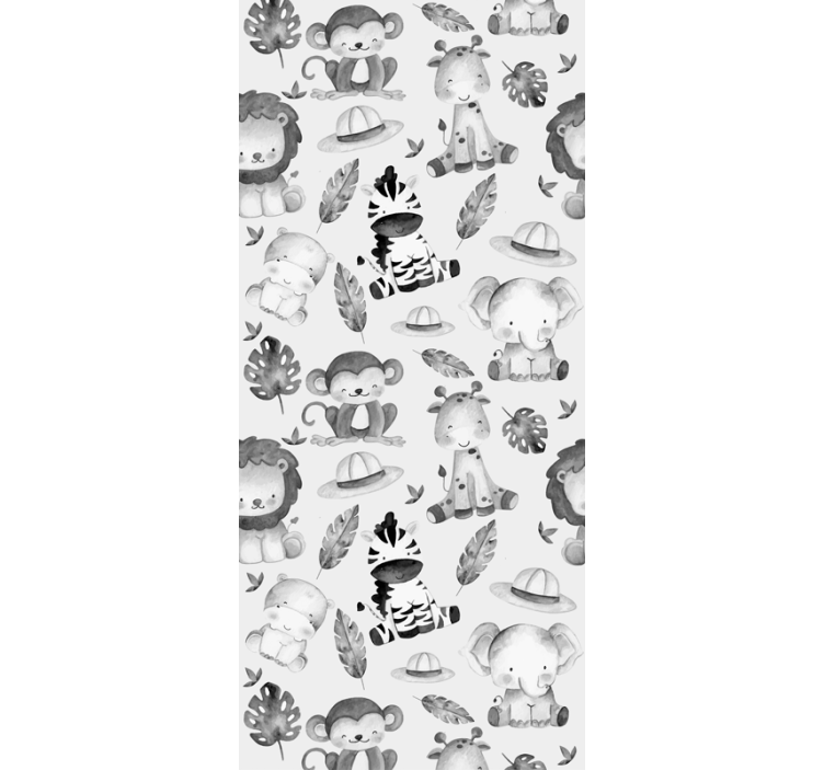 Store enrouleur pour chambre enfant animaux zoo gris - TenStickers