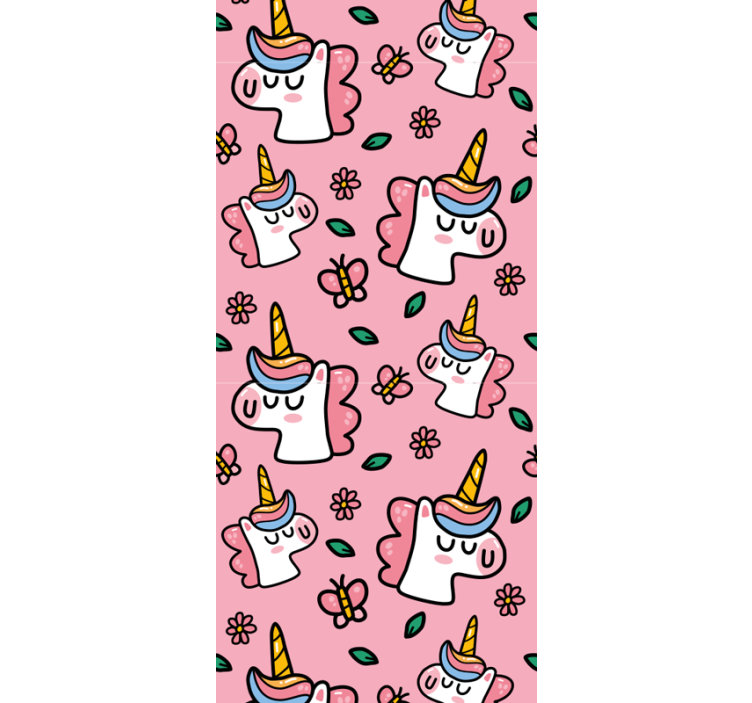 Store enrouleur pour chambre enfant licorne fleurie mignonne - TenStickers