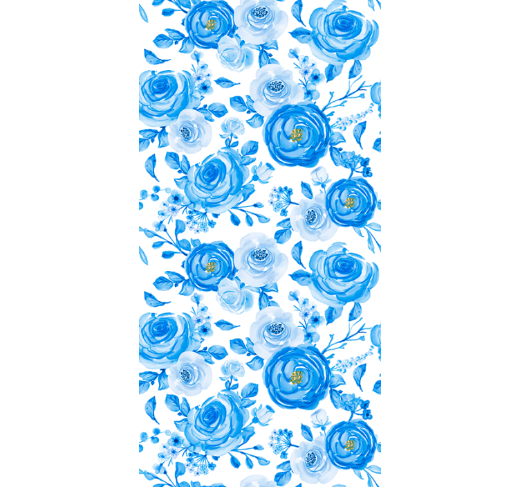 Store enrouleur pour chambre enfant horloges bleues fleurs - TenStickers