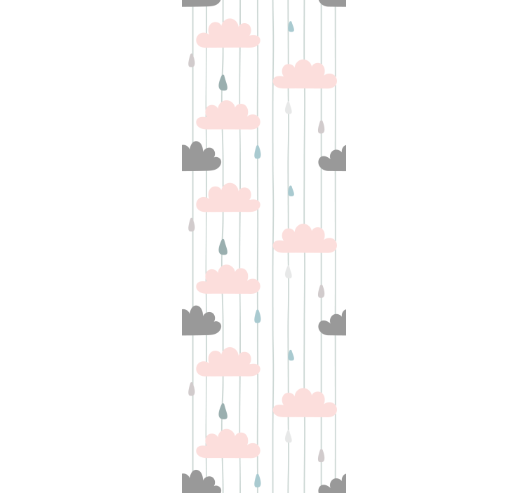 Store enrouleur pour chambre enfant nuages roses et gris - TenStickers