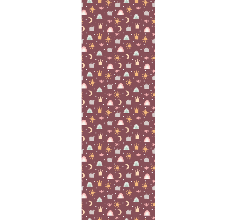 Store enrouleur pour chambre enfant couronnes et arc-en-ciel - TenStickers