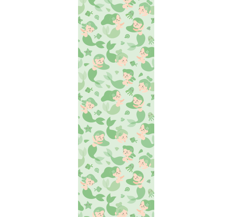 Store enrouleur pour chambre enfant sirène verte souriante - TenStickers
