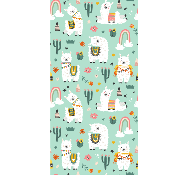 Store enrouleur pour chambre enfant arc-en-ciel et cactus - TenStickers