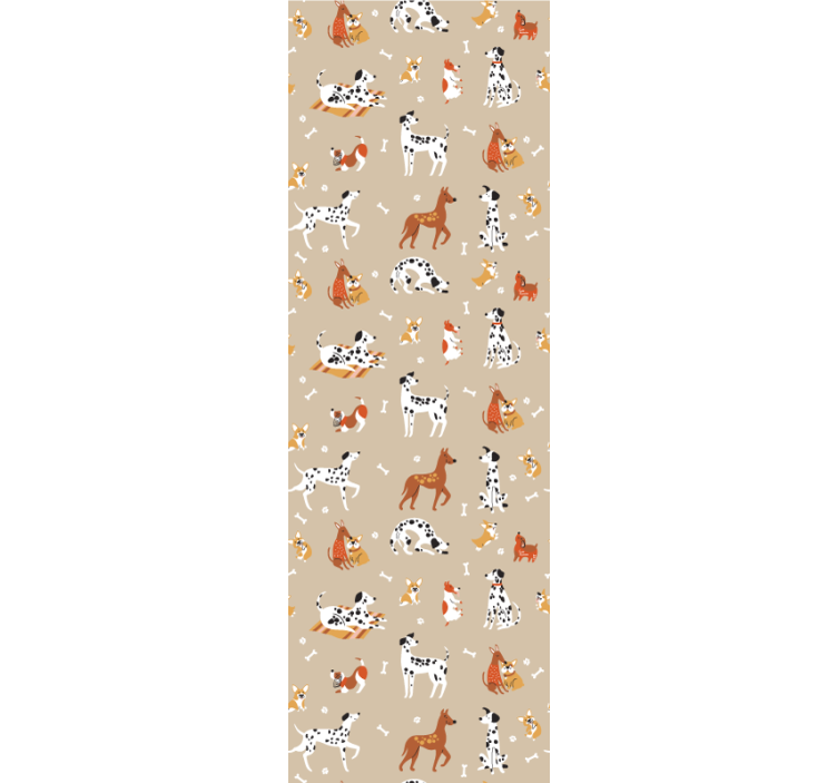 Store enrouleur pour chambre enfant chiens mignons beiges - TenStickers