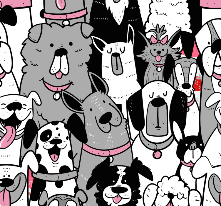 Store enrouleur pour chambre enfant chien en contours - TenStickers