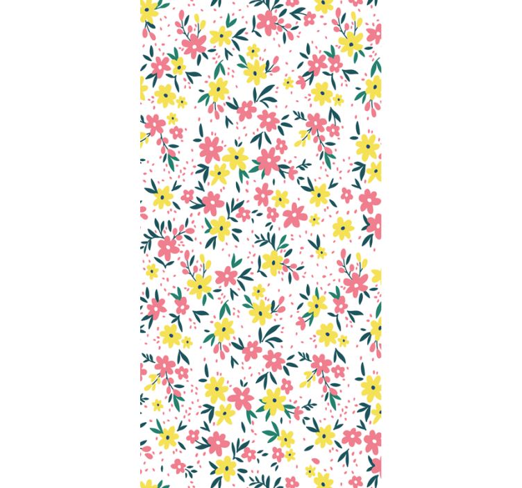 Store enrouleur bureaux imprimé floral 'ifuru' blanc - TenStickers