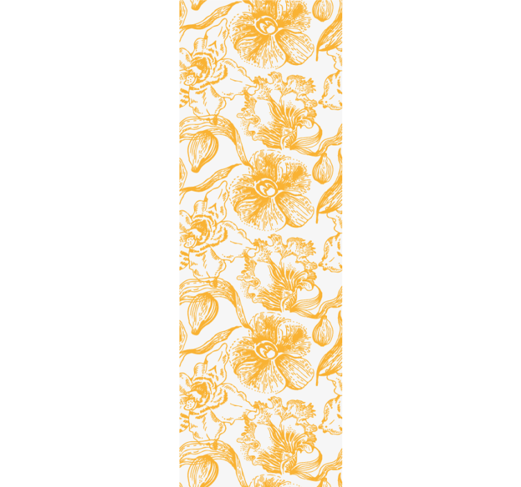 Store enrouleur bureaux motif fleurs orchidées jaunes - TenStickers