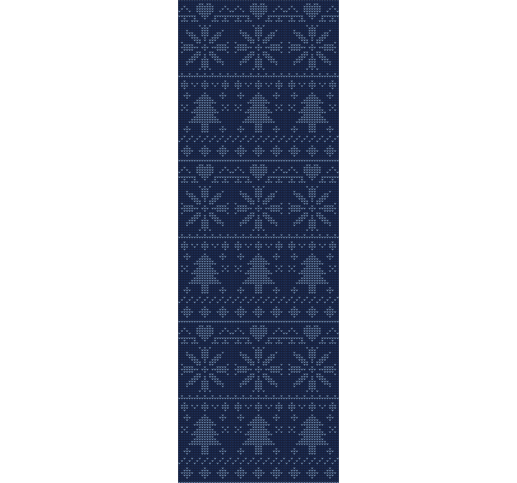 Store enrouleur bureaux motif tricot noël bleu marine - TenStickers