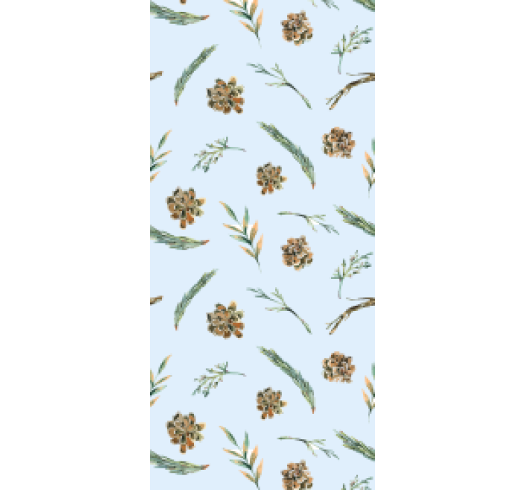 Store enrouleur bureaux floral aquarelle bleu - TenStickers