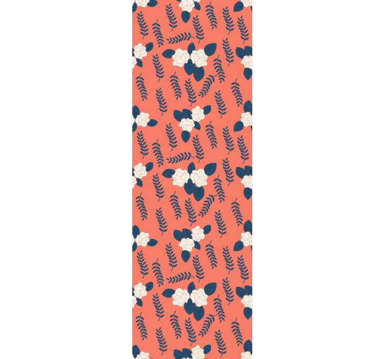 Store enrouleur pour chambre ado motif fleurs rose orange - TenStickers