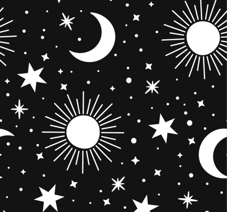Store enrouleur pour chambre ado étoiles et lunes blanches - TenStickers