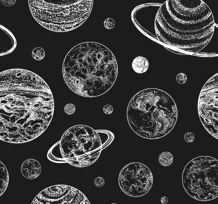 Store enrouleur pour chambre ado espace noir et blanc - TenStickers
