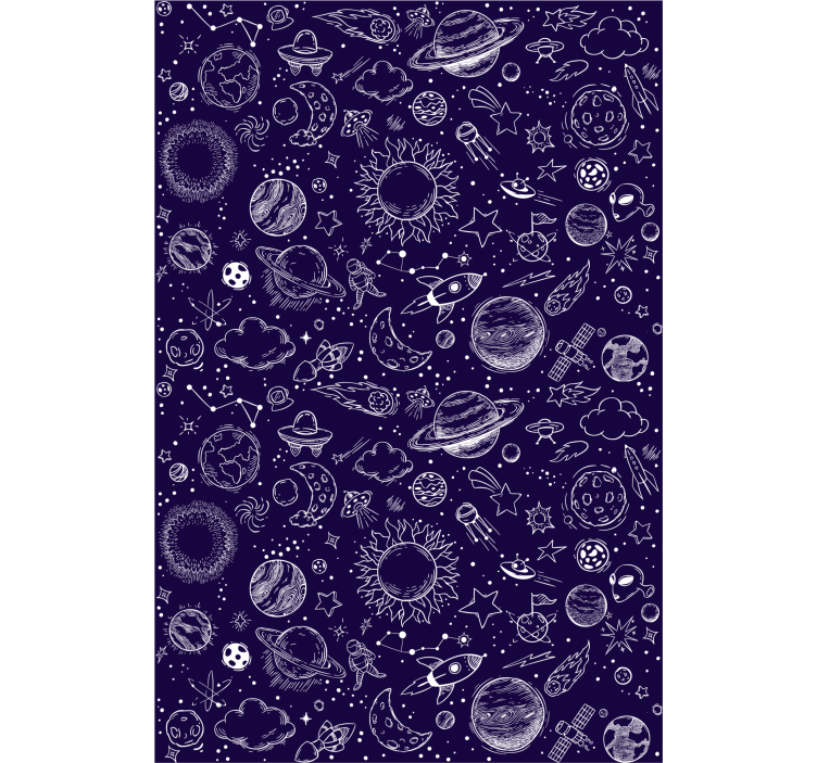 Store enrouleur pour chambre ado doodle planétaire - TenStickers