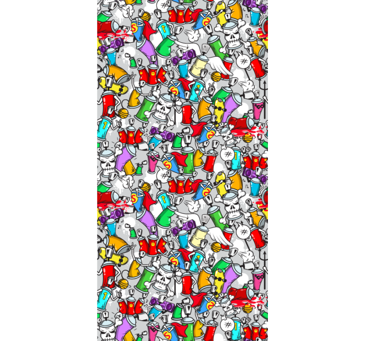 Store enrouleur pour chambre ado cans de graffiti colorés - TenStickers