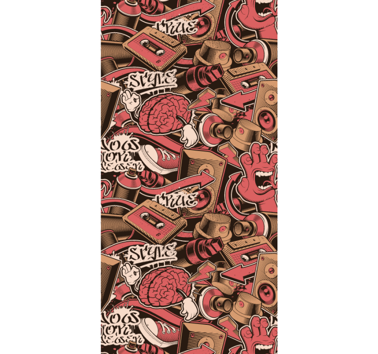 Store enrouleur pour chambre ado graffiti rouge - TenStickers