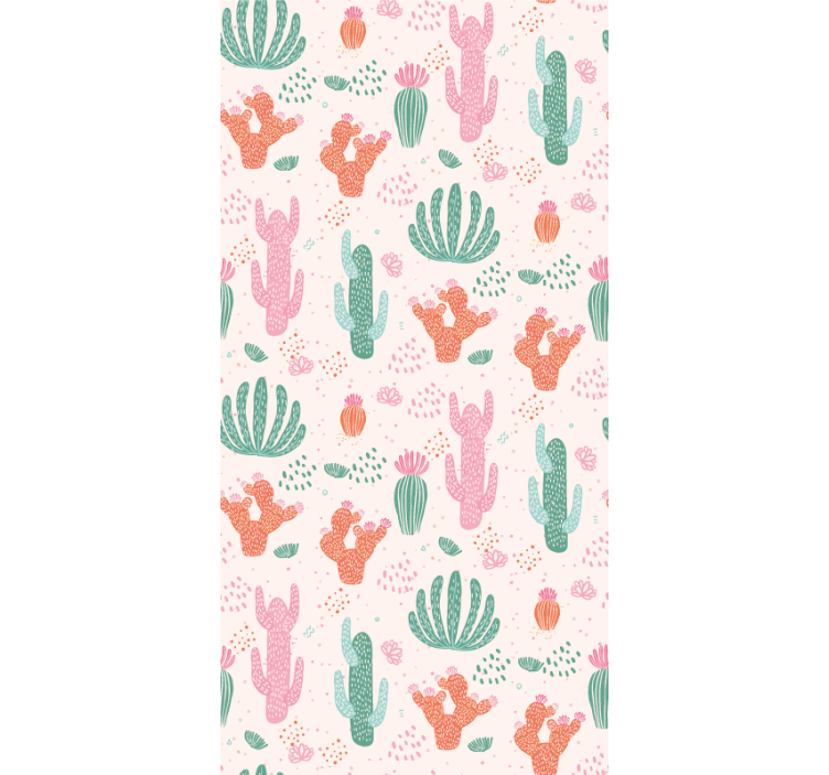 Store enrouleur pour chambre ado motif cactus rétro coloré - TenStickers