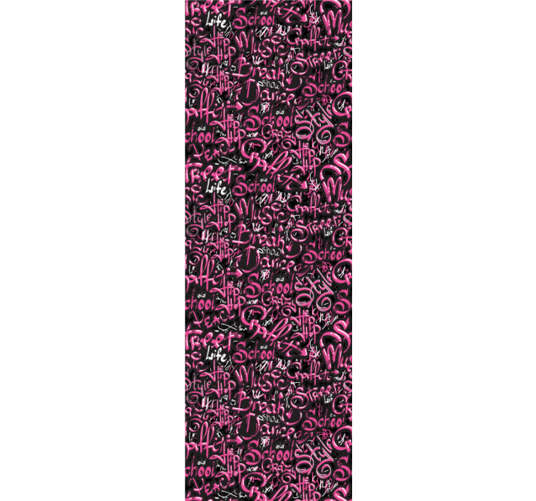 Store enrouleur pour chambre ado graffiti rose et noir - TenStickers
