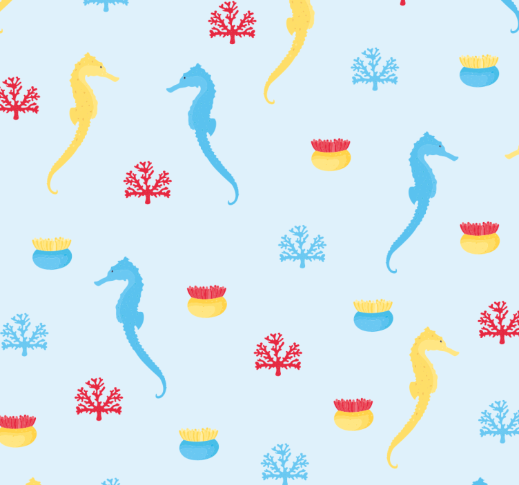 Store enrouleur pour chambre ado hippocampe et corail - TenStickers