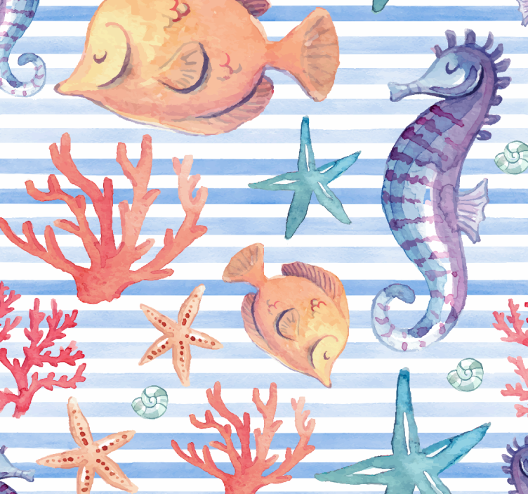 Store enrouleur pour chambre ado carreaux vie marine - TenStickers