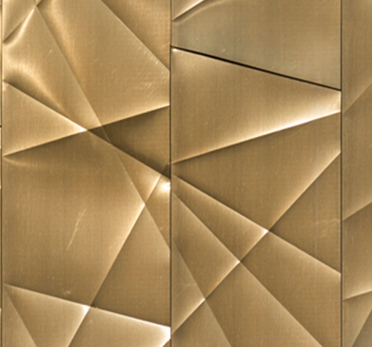 Store enrouleur pour chambre ado texture polygonale 3d dorée - TenStickers