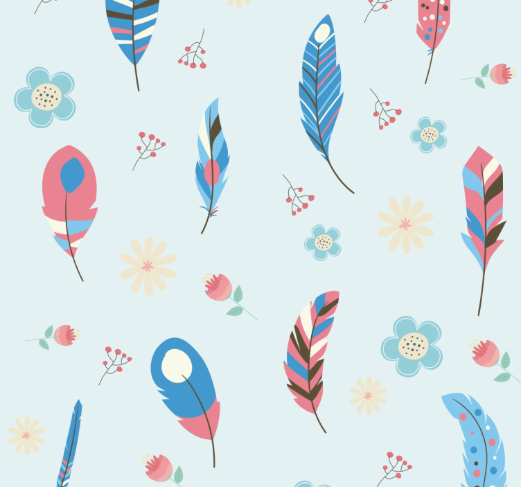 Store enrouleur pour chambre ado plumes colorées - TenStickers