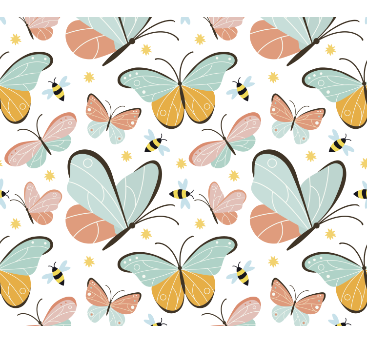 Store enrouleur pour chambre ado papillons et abeilles - TenStickers