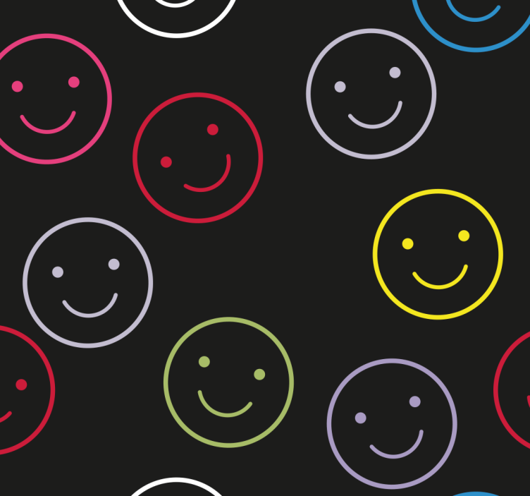 Store enrouleur pour chambre ado visages souriants colorés - TenStickers