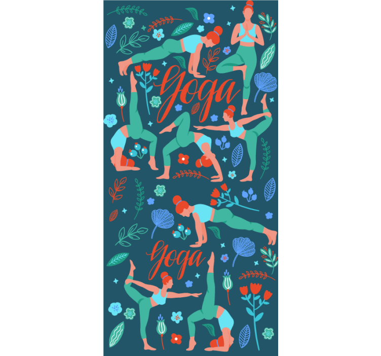 Store enrouleur pour chambre ado femme faisant du yoga - TenStickers
