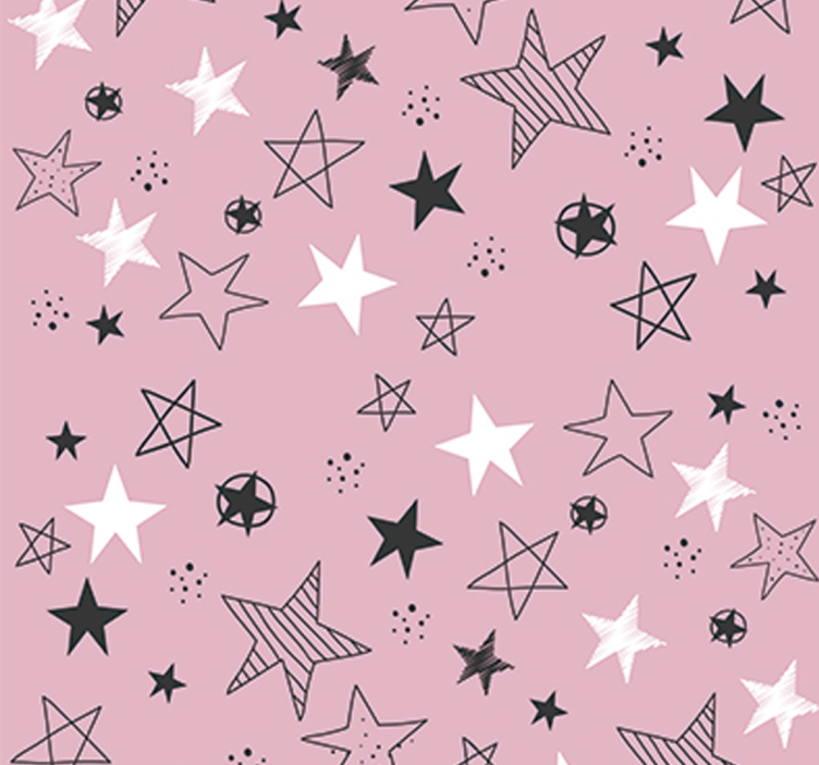 Store enrouleur pour chambre ado étoiles roses - TenStickers