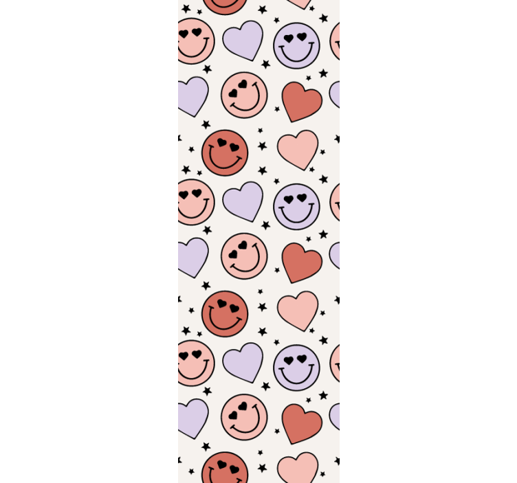 Store enrouleur pour chambre ado visages souriants et cœurs - TenStickers