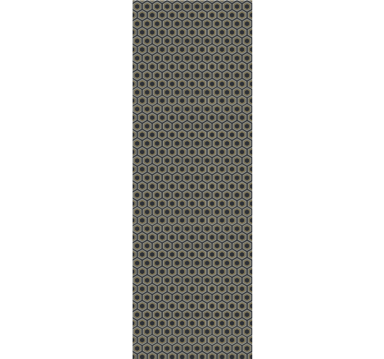 Store enrouleur moderne motif hexagones or et gris - TenStickers