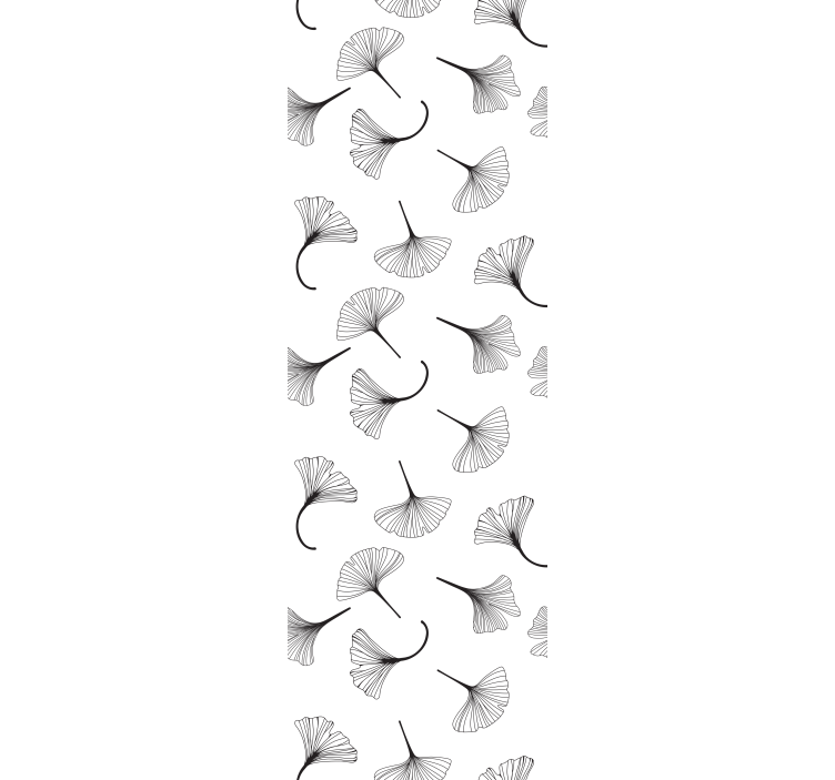 Store enrouleur moderne motif feuilles de ginkgo noir - TenStickers