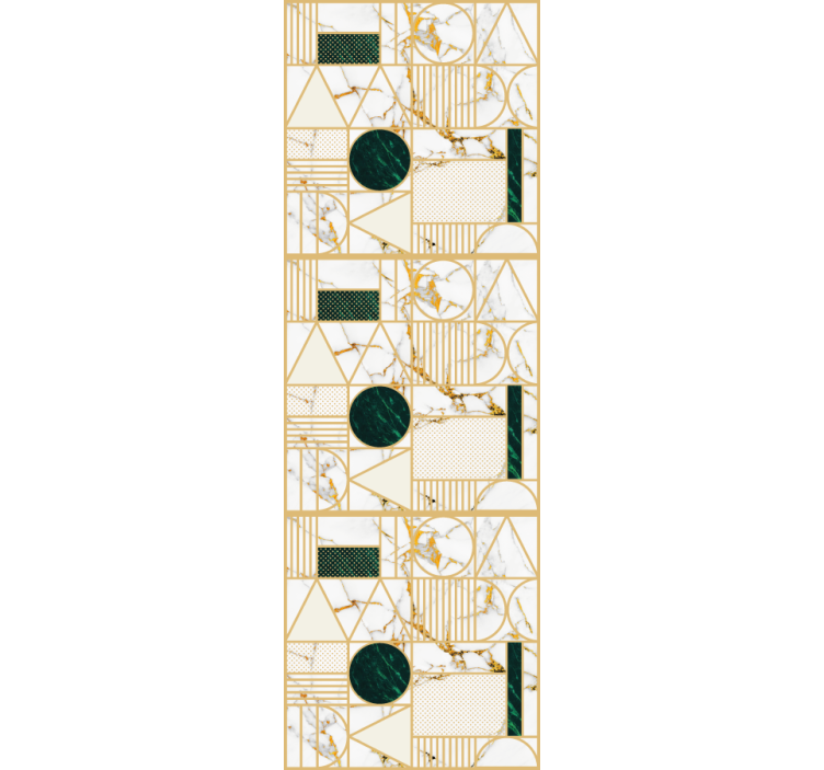 Store enrouleur moderne marbre blanc géométrique - TenStickers