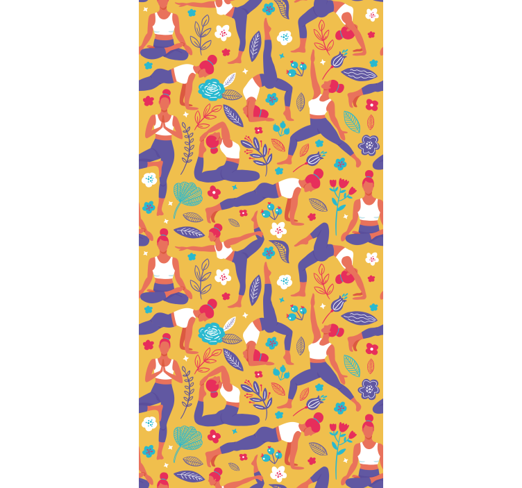 Store enrouleur moderne doodle de yoga dessiné à la main - TenStickers