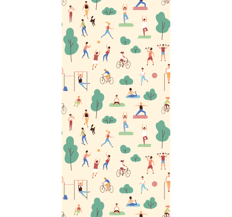 Store enrouleur moderne personnes faisant du sport - TenStickers