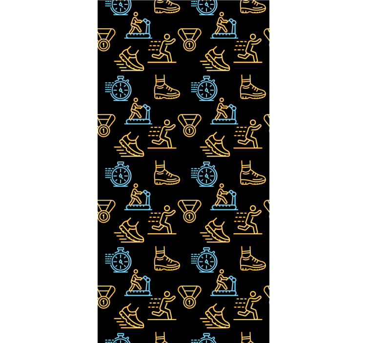 Store enrouleur moderne icônes vectorielles néon sur noir - TenStickers