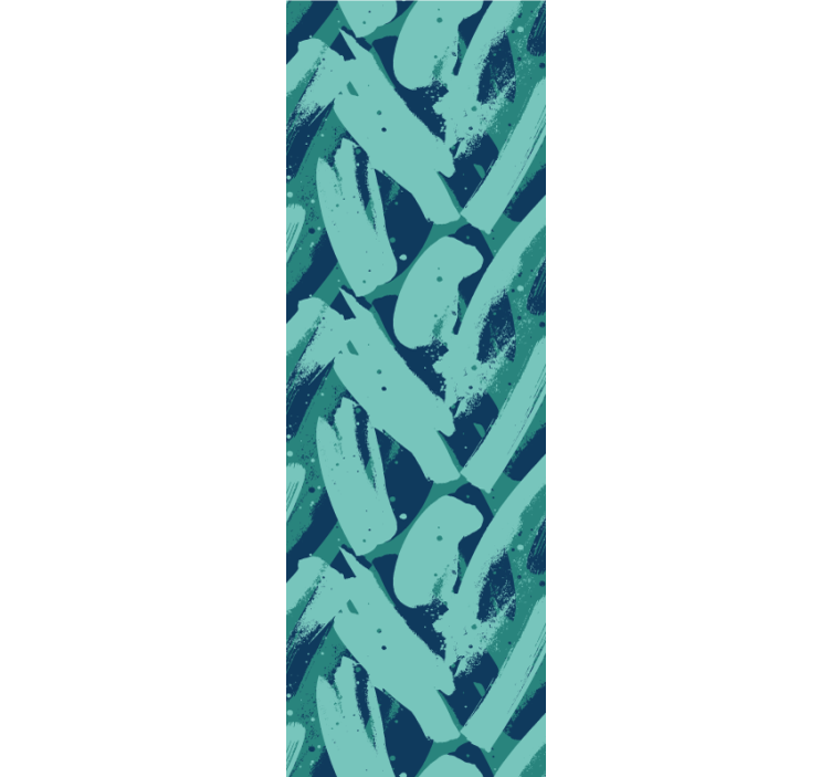 Store enrouleur moderne coups de pinceau verts et bleus - TenStickers