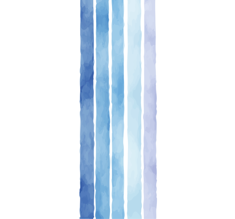 Store enrouleur moderne motif lignes aquarelle bleues - TenStickers