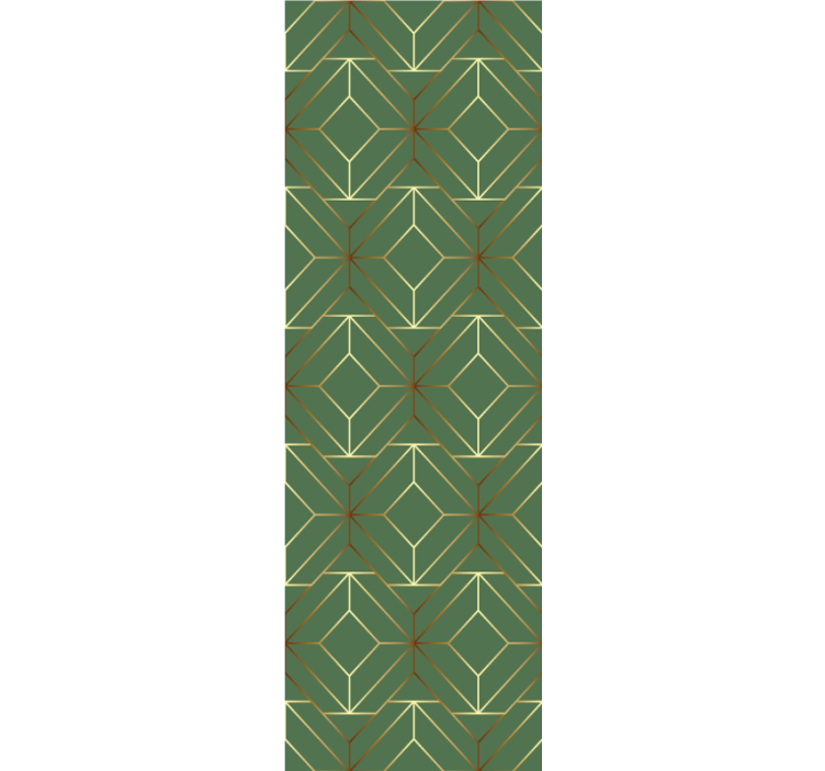 Store enrouleur moderne carrés verts métalliques dorés - TenStickers