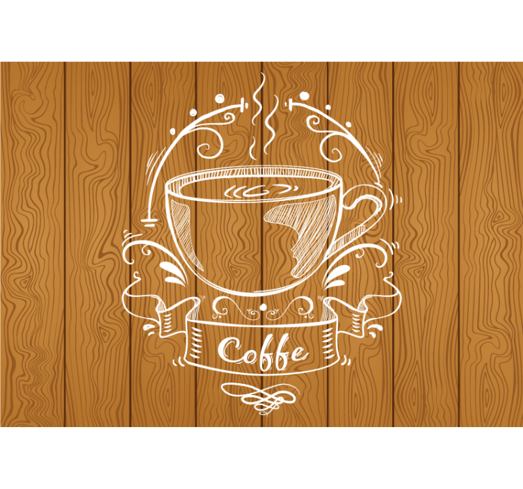 Store enrouleur cuisine panneaux en bois café - TenStickers