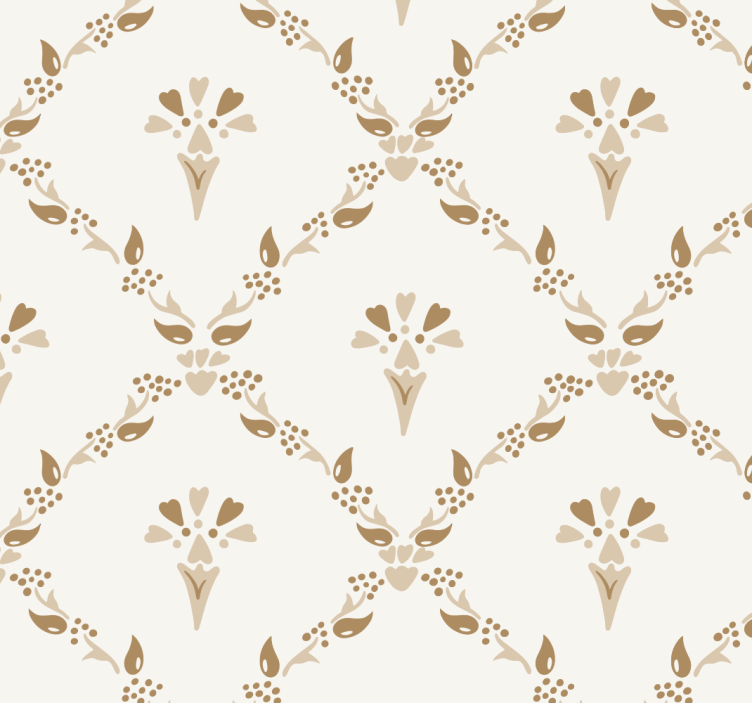 Store enrouleur beige motif floral hexagonal - TenStickers