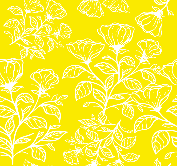 Store enrouleur jaune motif fleurs - TenStickers