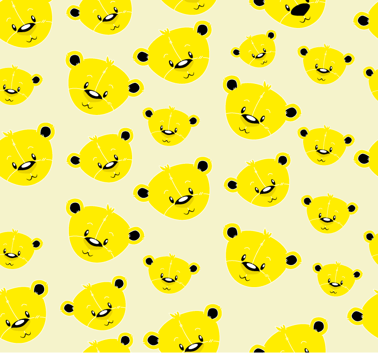 Store enrouleur jaune motif ours mignons - TenStickers