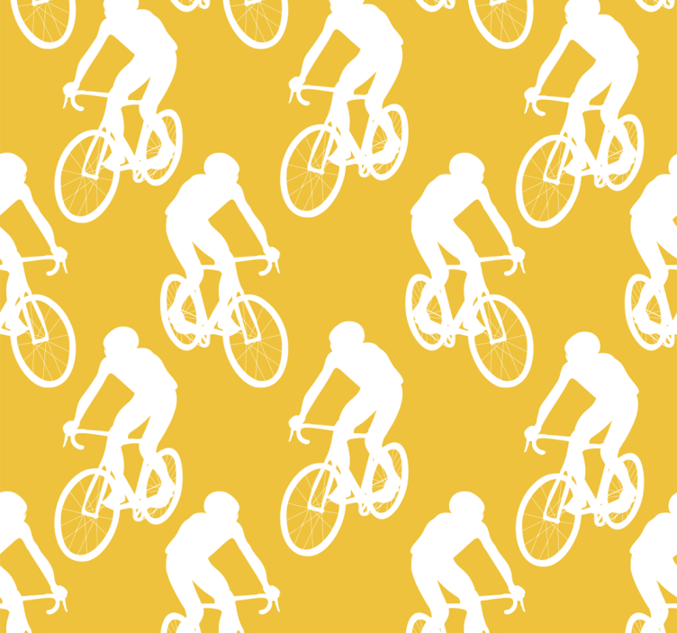 Store enrouleur jaune cyclistes - TenStickers