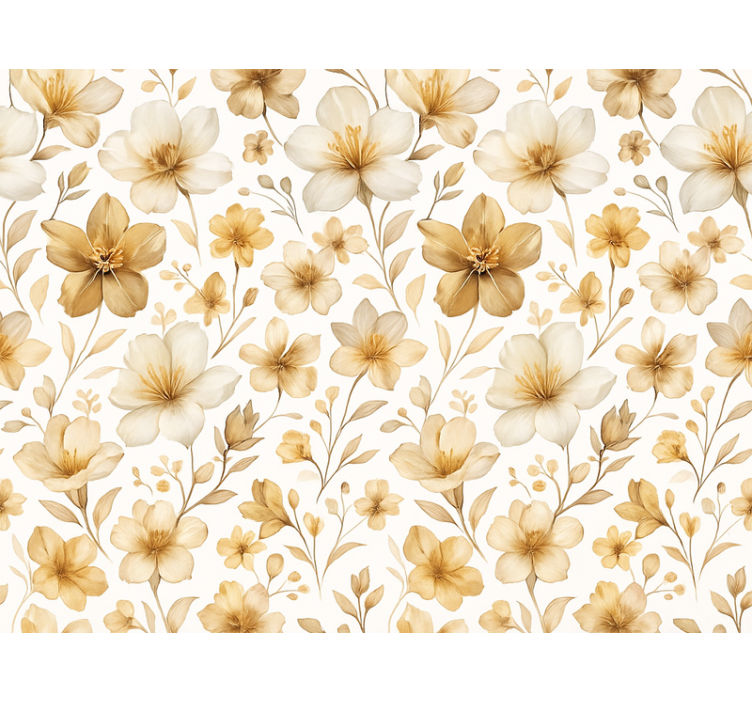Store enrouleur jaune design floral réaliste - TenStickers