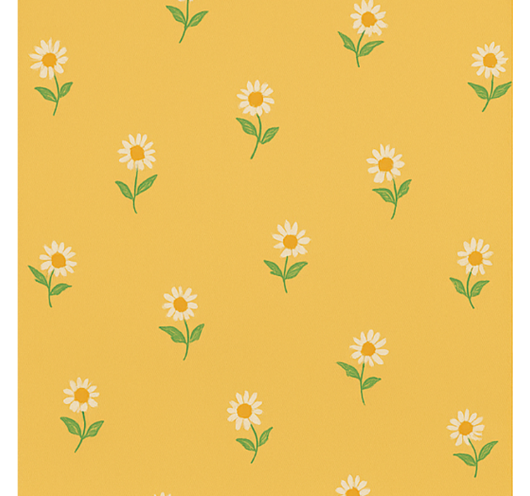 Store enrouleur jaune motif marguerites années 40 - TenStickers