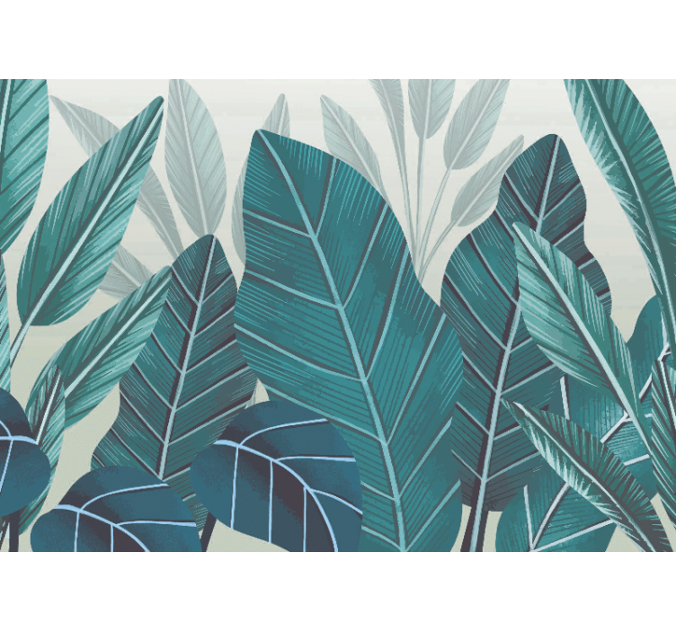 Store enrouleur cuisine feuilles tropicales 3d aquarelle - TenStickers