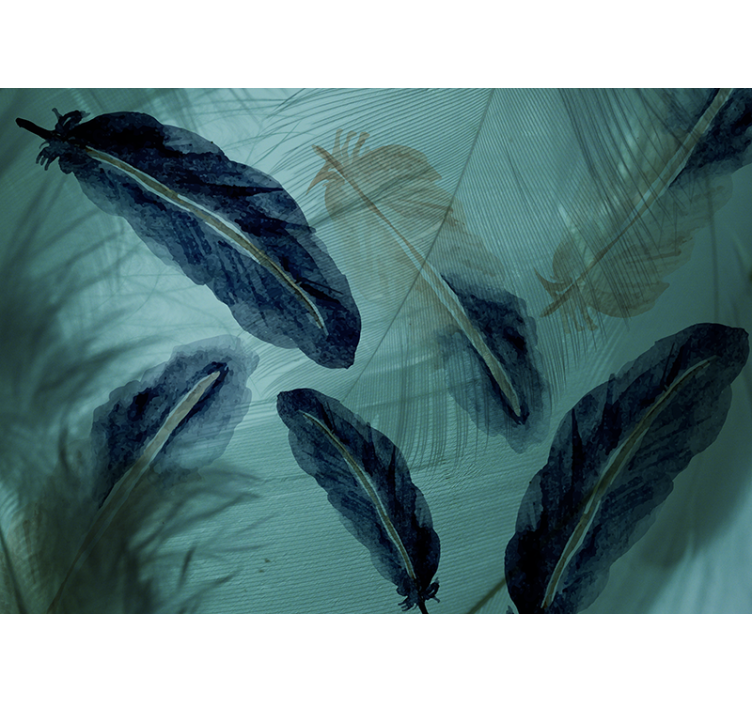 Store enrouleur cuisine motif plume aquarelle esthétique - TenStickers